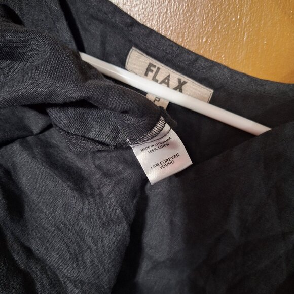 Flax Yara Lightweight Black 100% Linen Summer Dress with Pockets - Size S - Picture 6 of 6